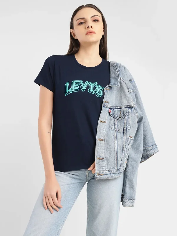 Price Reduction Women's Brand Logo Crew Neck T-shirt