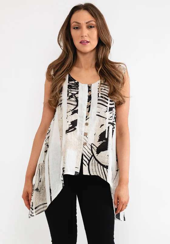Super Deal Ever Sassy Linen Sleeveless Top, Sandstorm