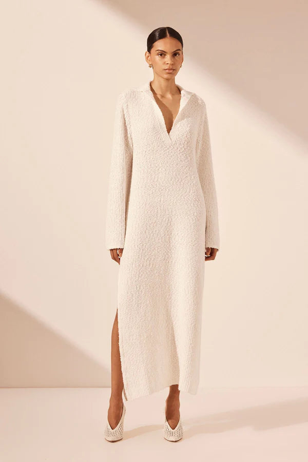Online Exclusive Vaiana Long Sleeve Polo Midi Dress