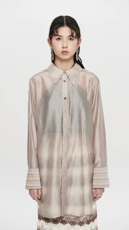 Low Prices Long Shirt with Color Stitches