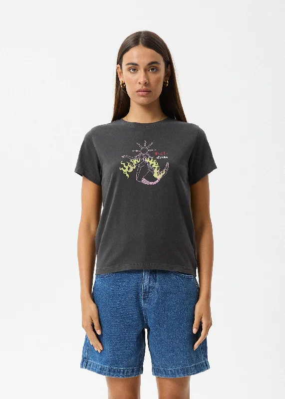 Extra Savings AFENDS Womens Sun Siren - Regular Tee - Stone Black