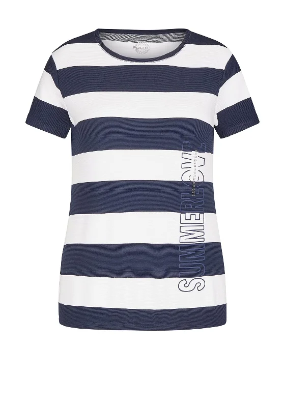 Weekend Special Rabe Stripe Pattern Ribbed T-Shirt, Navy & White