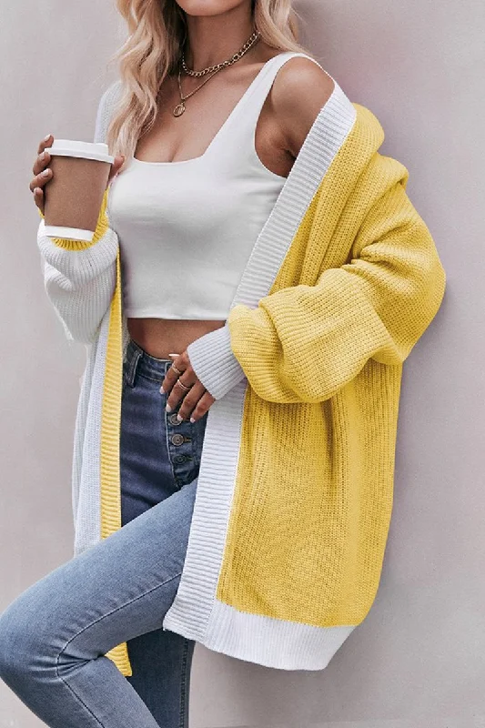 Weekend Specials to Cherish COLOR BLOCK OPEN FRONT CARDIGAN