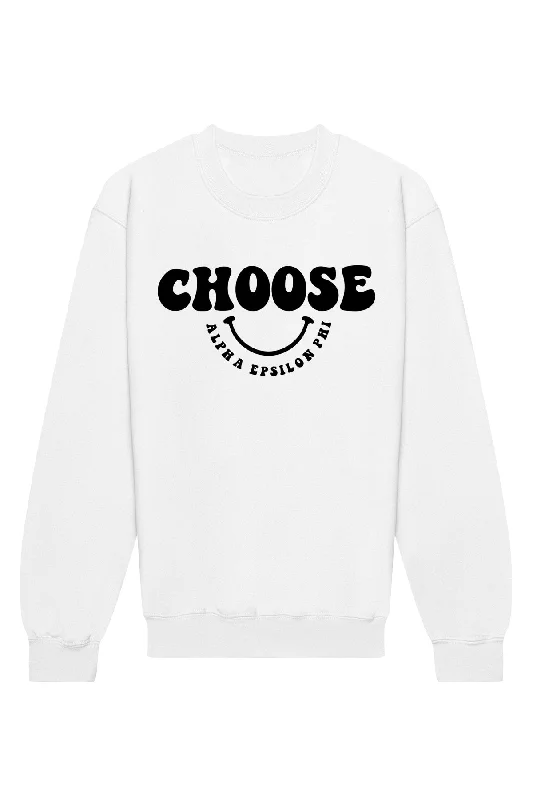Weekend Discounts to Love Alpha Epsilon Phi Choose Crewneck Sweatshirt