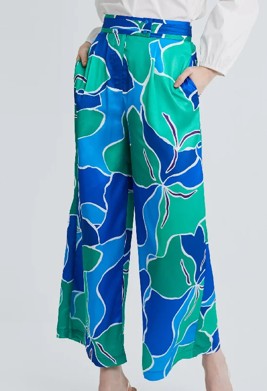 Final Clearance Picasso Floral Petal Wide-Leg Palazzo Pants
