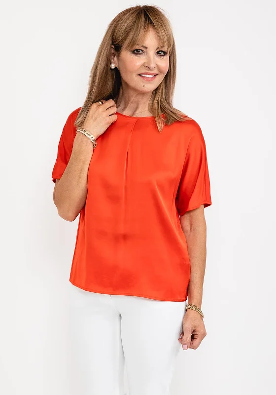 Online Exclusive Gerry Weber Satin Front Torso Top, Red