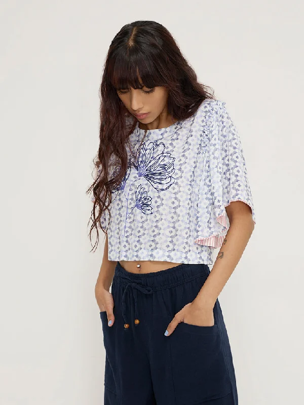 Blowout Deals Bombay Paisley White Printed Top