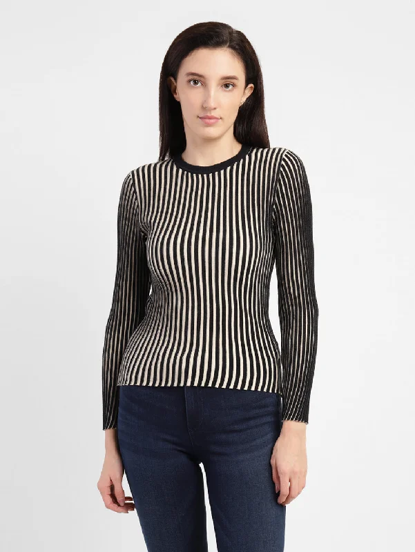 Crazy Savings Women's Striped Crew Neck Top