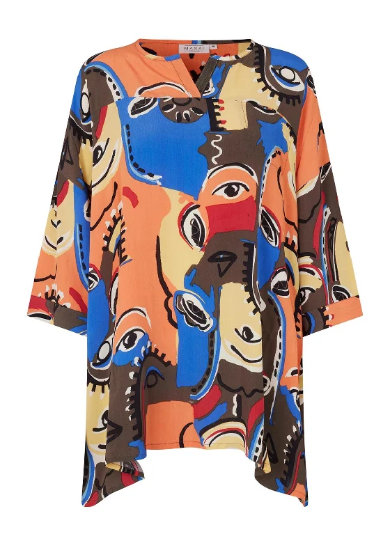 Flash Deals Masai Gauri Artistic Print Oversize Tunic Top, Multi
