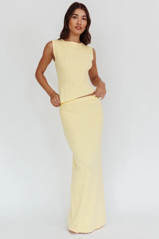 Flash Deal Rossana Ribbed Maxi Skirt Butter