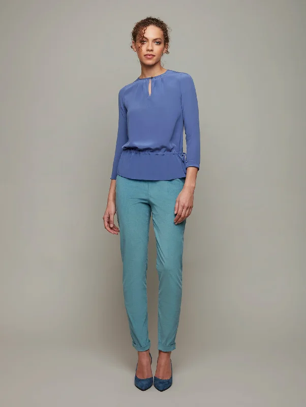 Value Deals WISP | Pleated-Neck Silk Blouse