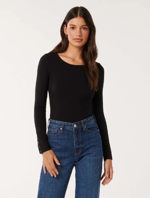 Half Price Luna Scoop Neck Long Sleeve Top