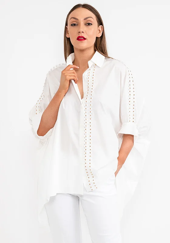 Weekend Deals That Please Jovonna Lory Oversized Shirt, White