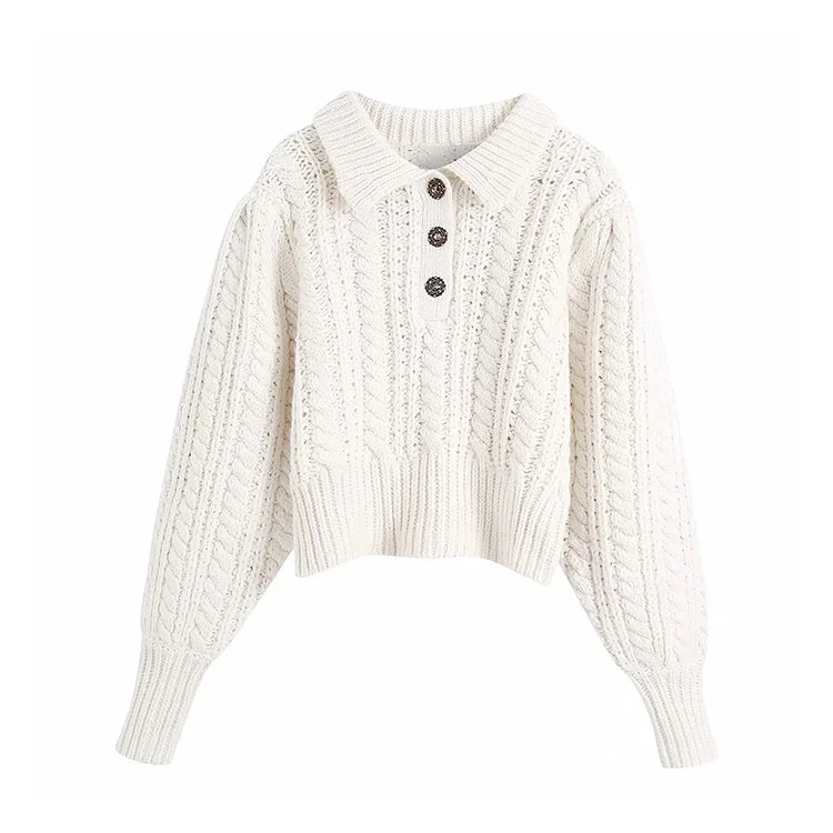 Markdowns Vintage twist sweater hollowed out eight strand knitted sweater  7172