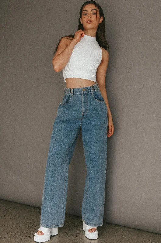 Weekend Deals to Make You Happy No Coincidence Wide Leg Jeans Denim Blue