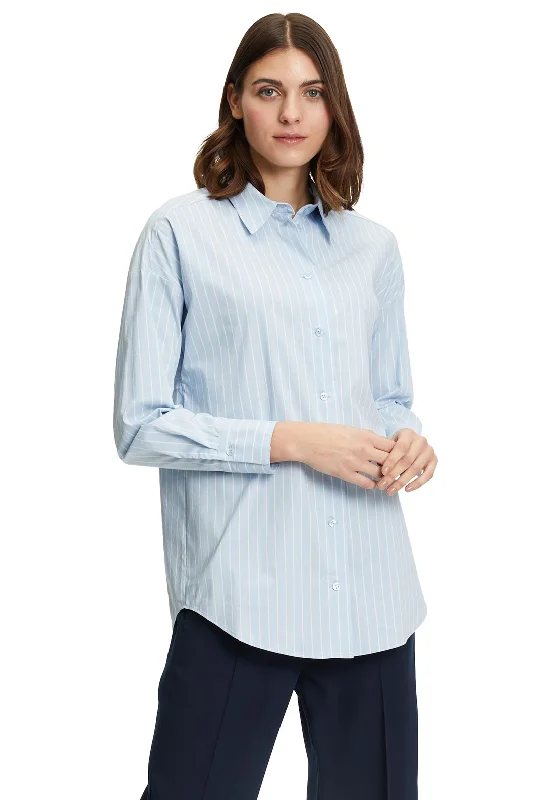 Final Clearance Betty Barclay Striped Relaxed Shirt, Light Blue