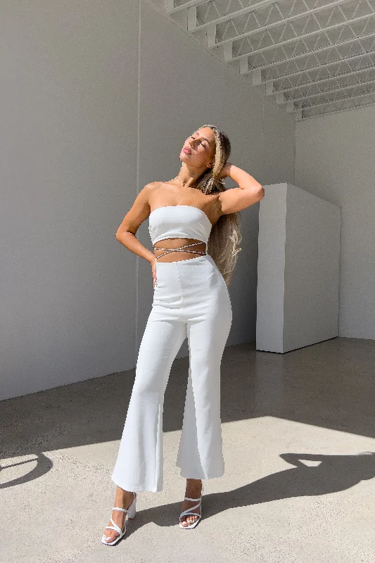 Weekend Specials to Savor White Jumpsuit - SAMPLE SALE
