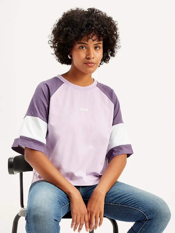 Super Sale Women's Colorblock Loose Fit T-Shirt