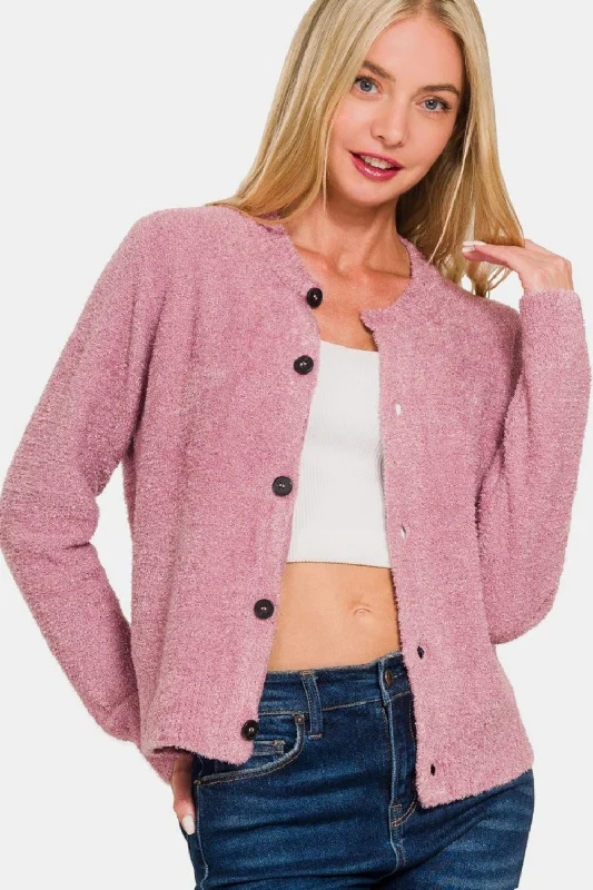 Value Deals Zenana Button Down Long Sleeve Sweater Cardigan
