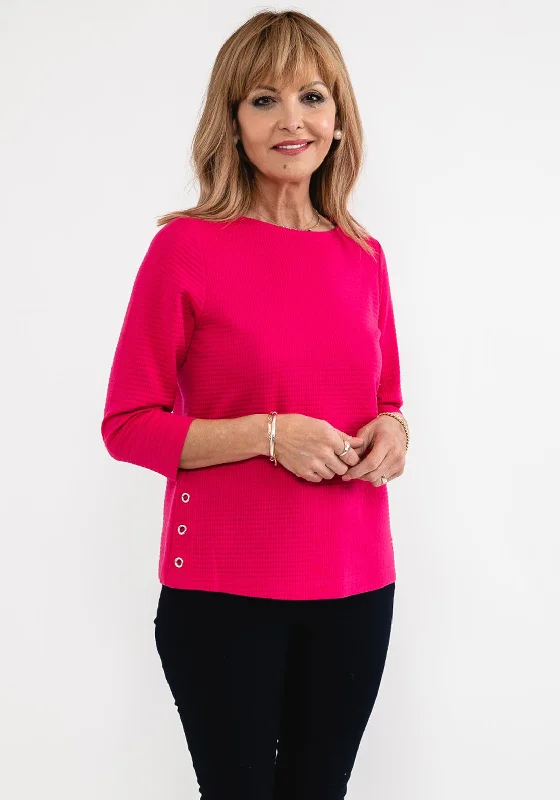 Limited Availability Rabe Textured Long Sleeve Top, Pink
