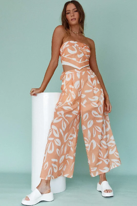 Special Price Randi Wide Leg Pants Leaf Print Mango