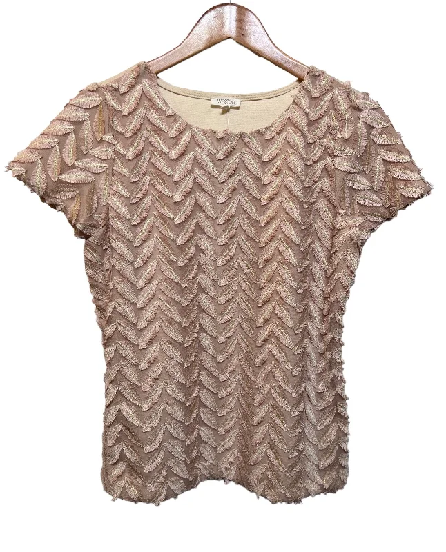 Bargain Bin Weston Woman's Feather Patterned Pink Top (Size L)