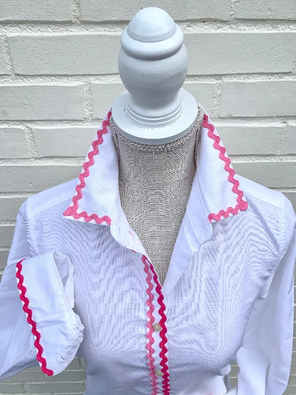 Weekend Offers You Can't Ignore SALE - 2XL ONLY - Charlotte Ric Rac Oxford Shirt Pink (CLT07) *FINAL SALE* Weekend Offers You Can't Ignore SALE - 2XL ONLY - Charlotte Ric Rac Oxford Shirt Pink (CLT07) *FINAL SALE*