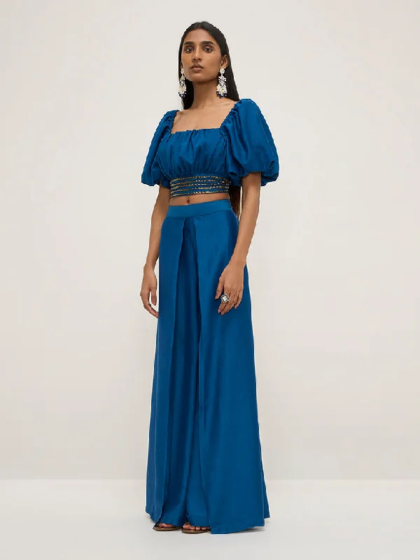Huge Savings Vark Blue Embellished Top