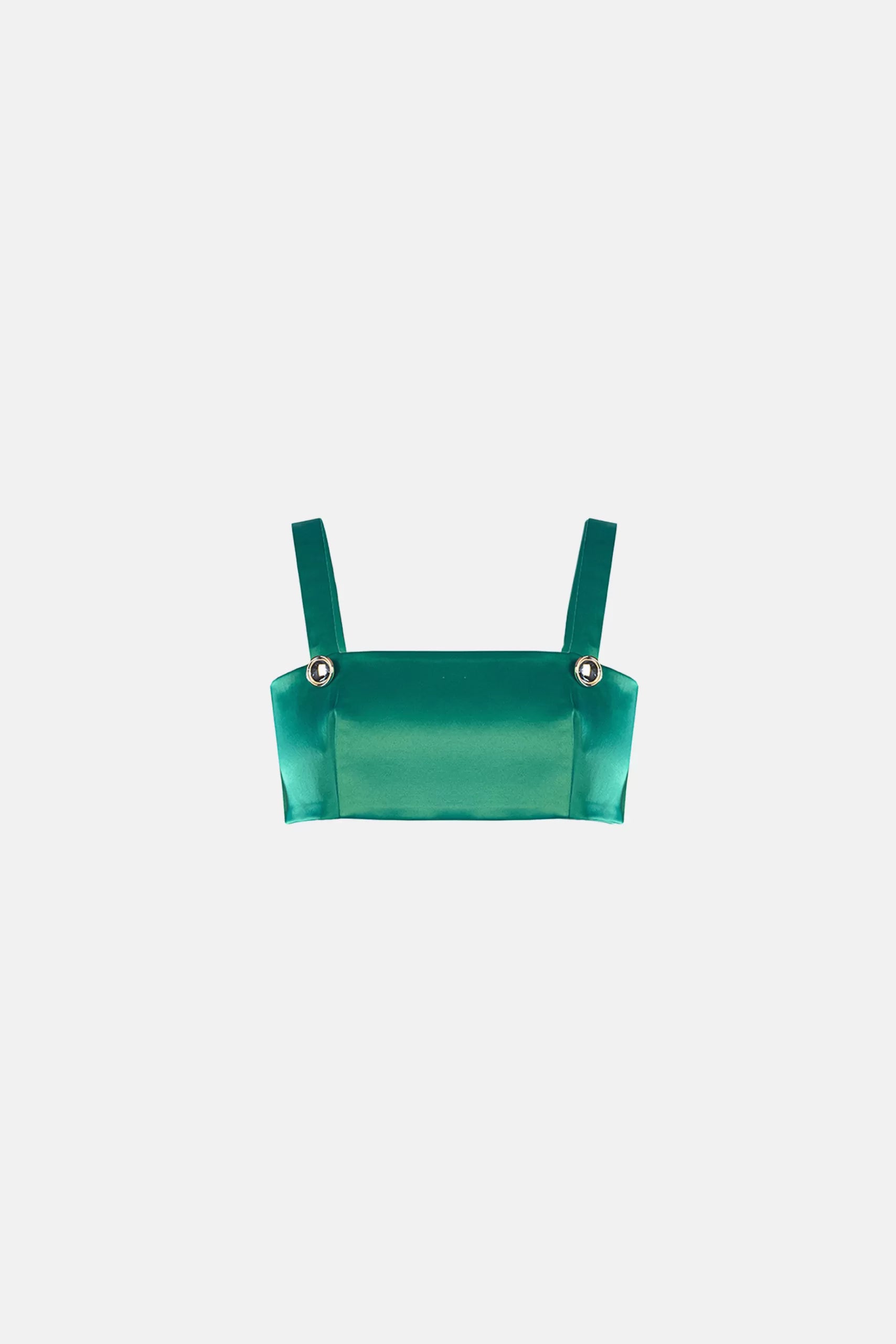 Hurry Up Crop Top Lisa in Emerald
