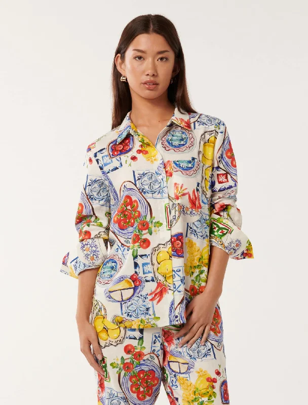 Weekend Bargains to Cherish Lydia Oversized Linen Shirt