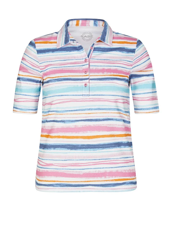 Massive Deals Rabe Striped Polo Shirt, Raspberry Multi