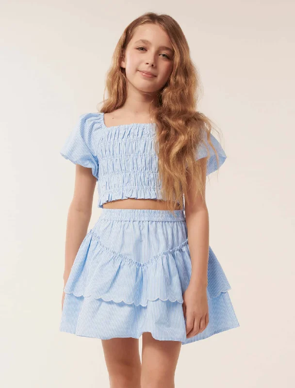 Shop and Save Lilliana Shirred Puff Teen Top