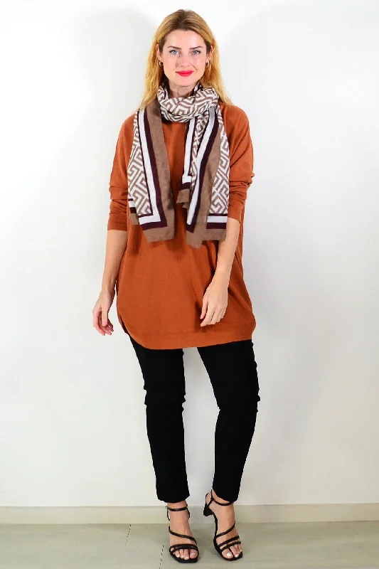 Quick Sale Tan Winter Warm Tunic Top