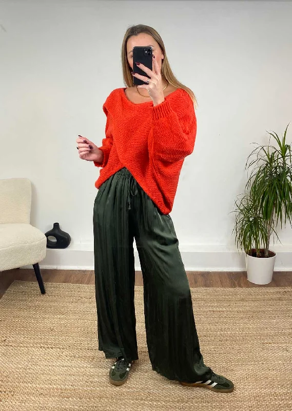 Low Prices Jane Crossover Knit Jumper in Orange
