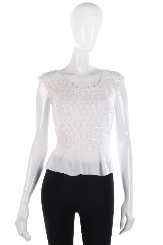 Can't Miss Fabulous 1950's vintage flower lace and crepe top size S