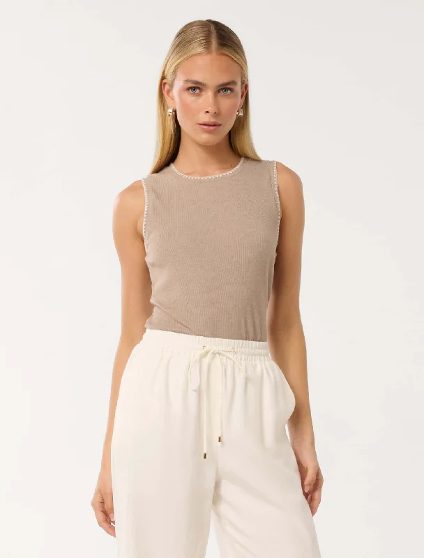 Best Seller Eliana Stitch Detail Tank Top