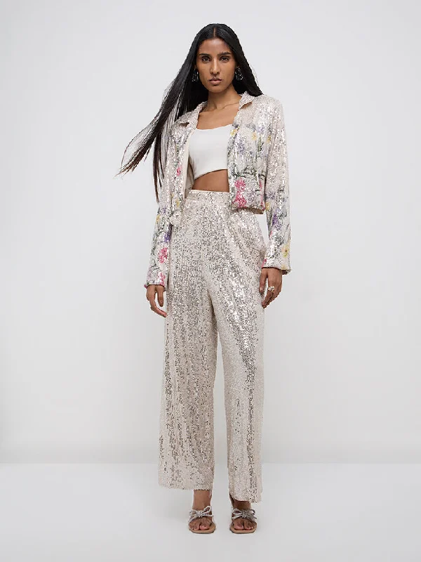 Can't Beat Vark Silver Sequin-Detailed Jacket