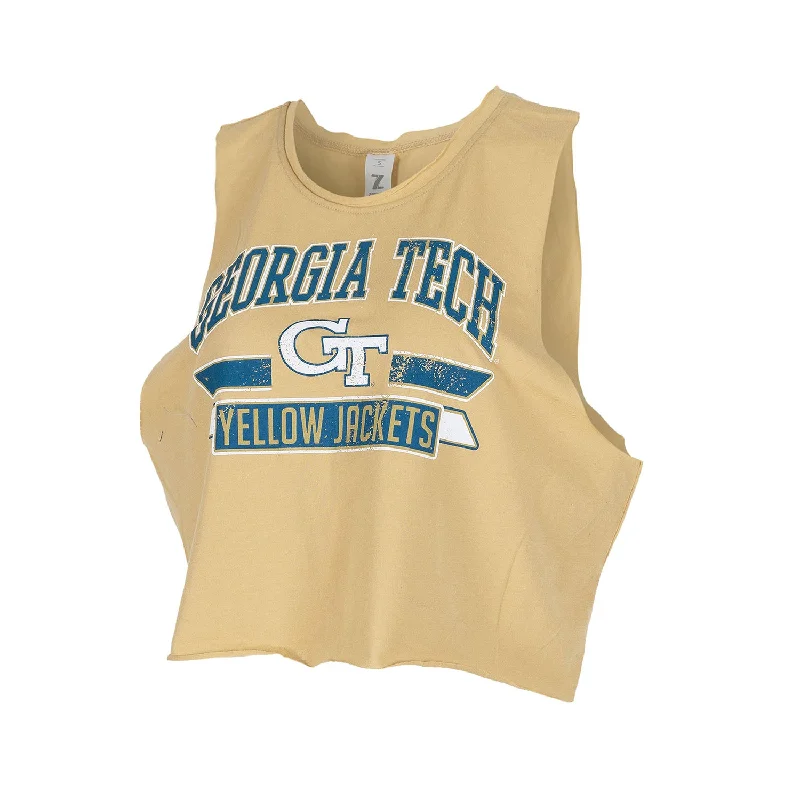 New Deal Ladies Georgia Tech Yellow Jackets Arched Muscle Tank