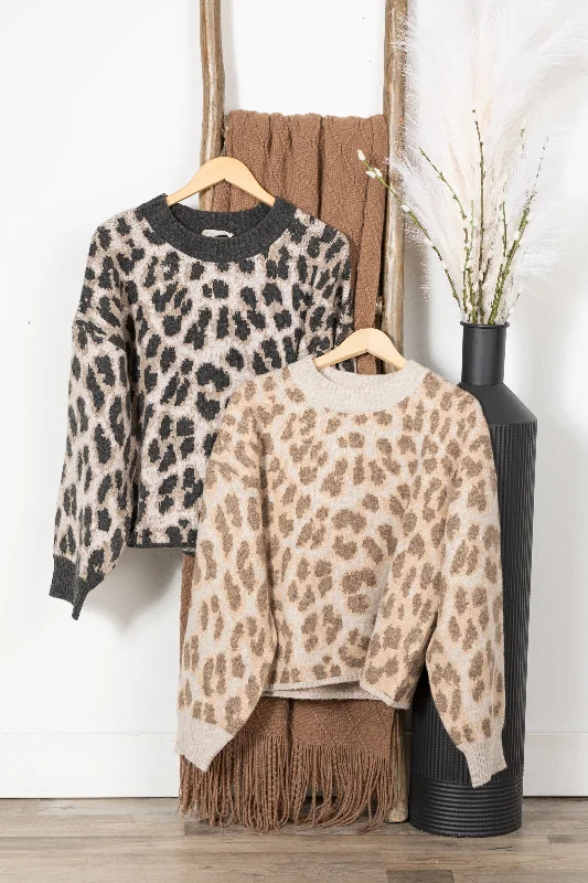 Can't Miss Soft Cozy Leopard Graphic Knit Sweaters