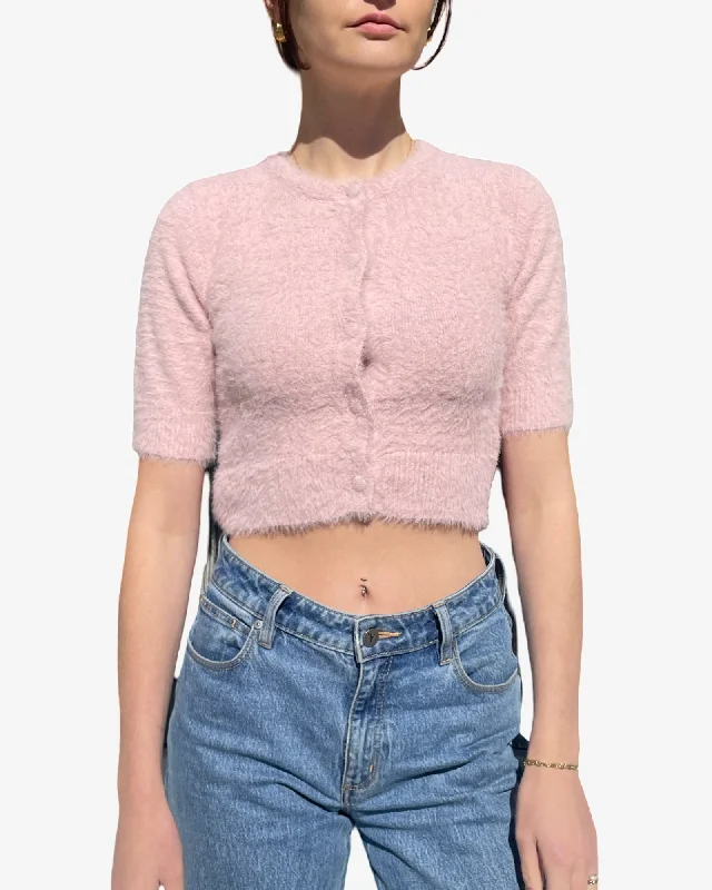 Incredible Offers Fuzzy Short Sleeve Cardigan
