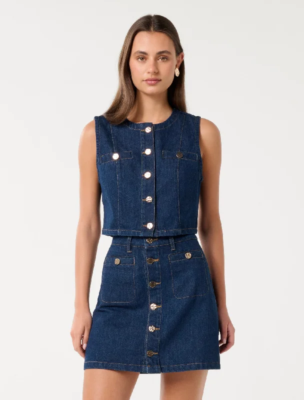 Now or Never Ashley Denim Vest