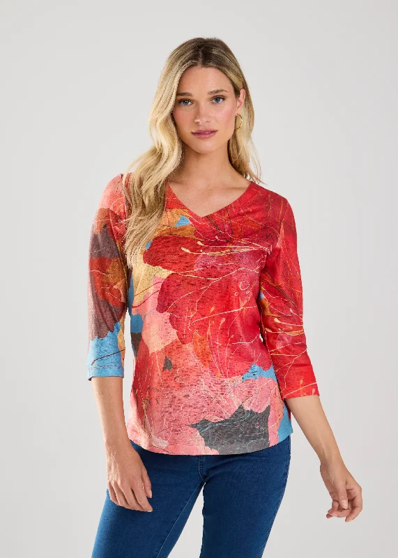 Super Savings 3/4 Sleeve V-Neck Top