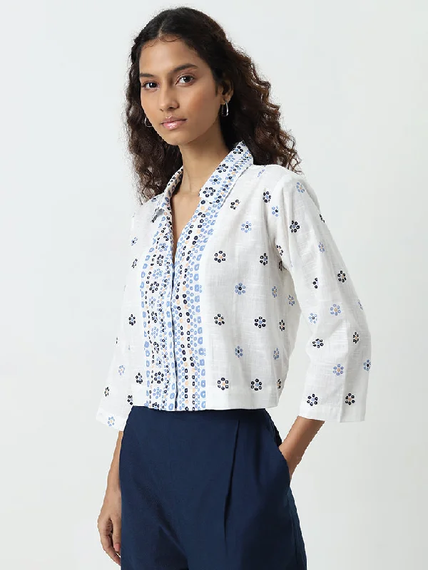 Weekend Bargains to Snag Bombay Paisley White Printed Cotton Shirt