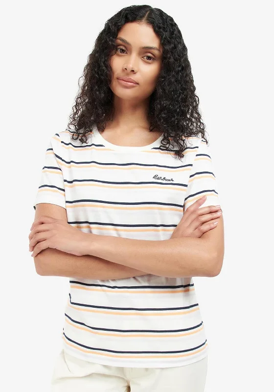 Get It Before It’s Gone Barbour Womens Picnic Striped T-Shirt, White Multi
