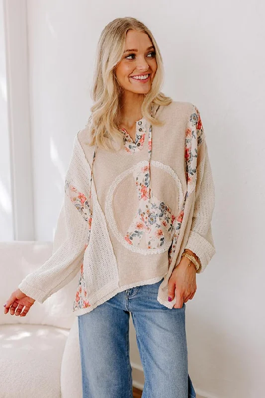 Instant Savings Peaceful Moment Knit Hoodie in Oatmeal