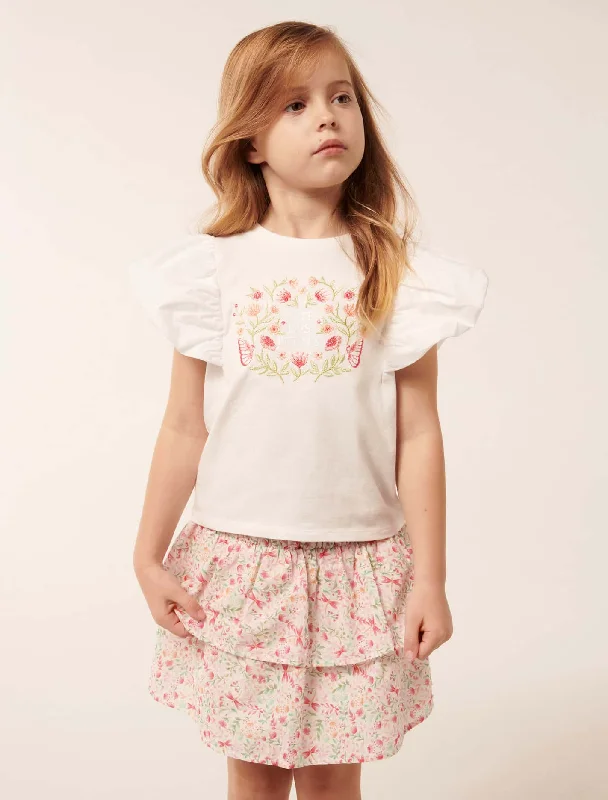 Don't Delay Joy Puff Sleeve Applique Girls T-shirt