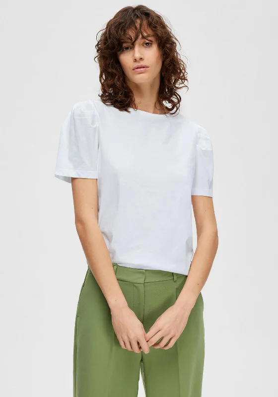 Unmissable Sale Selected Femme Puff Sleeve T-Shirt, Bright White