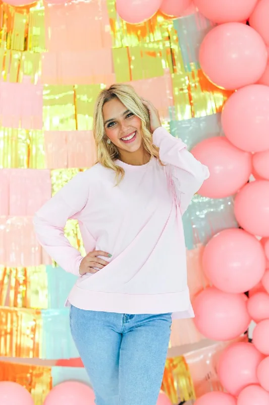 Weekend Specials to Savor French Terry Sweatshirt in Pink