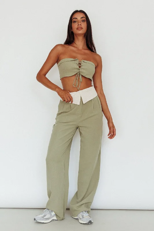 Super Discount East Village Foldover Pants Sage