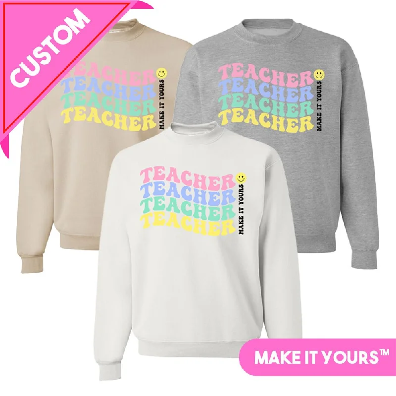 Doorbuster Deal Make It Yours™ 'Retro Teacher' Crewneck Sweatshirt